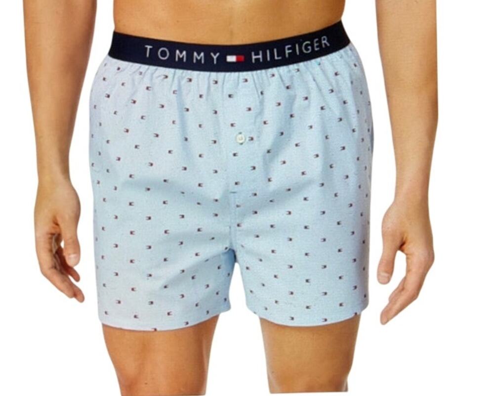Tommy Hilfiger Woven Boxer Micro Flag (Ice) Men's Underwear Size Medium New